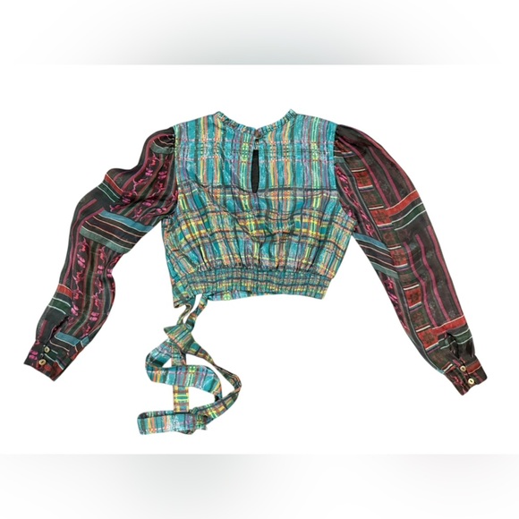 Roopa Pemmaraju for Anthropologie Shimmer Cotton and Silk Plaid Top Size Small - Picture 6 of 11